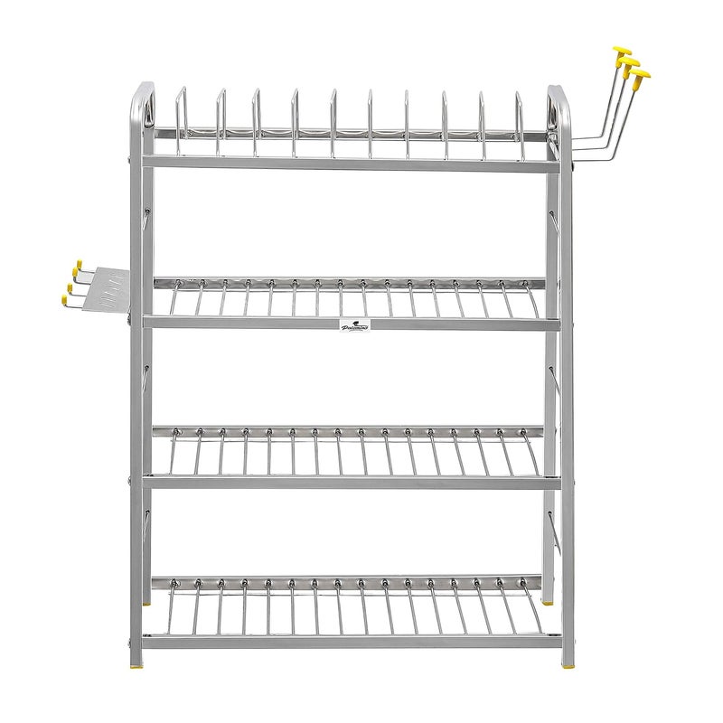 Homify Stainless Steel 4 Layer Shelf Wall Mount Kitchen Dish Rack Kitchen Organizer 24 X 18 Inch - Image 2