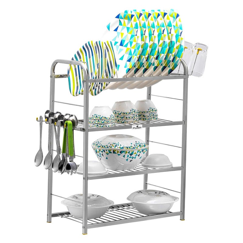 Homify Stainless Steel 4 Layer Shelf Wall Mount Kitchen Dish Rack Kitchen Organizer 24 X 18 Inch - Image 3