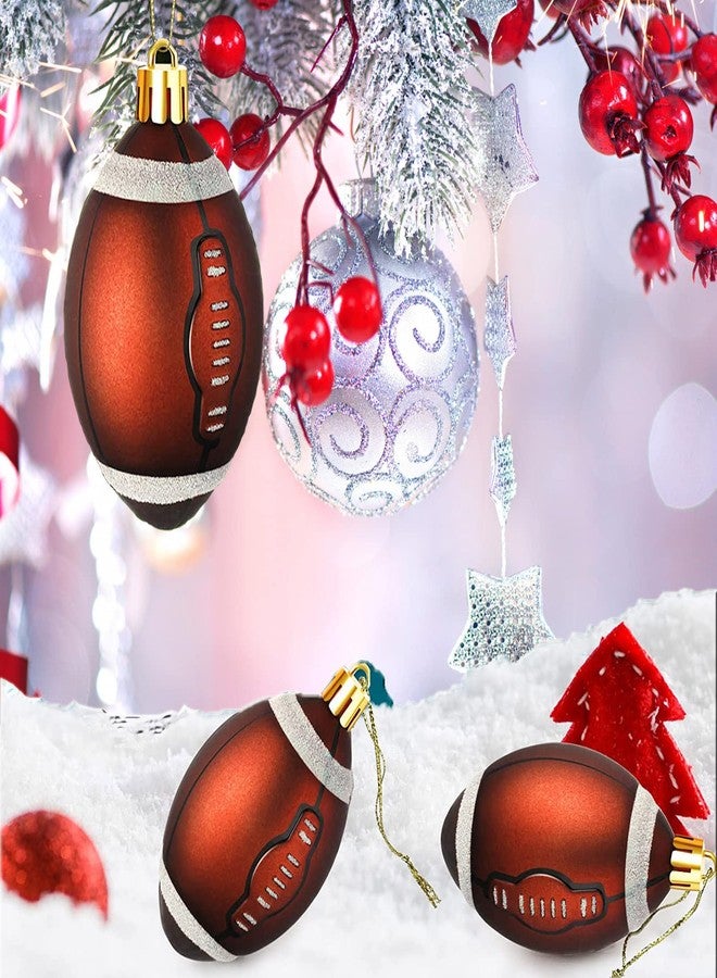 YUGYUJ 6Pcs Classic Football Baseball Xmas Ball Ornaments, Collection Sports Theme Tree Decor, Christmas Tree Skirt Decoration Supplies (Red) - Image 3