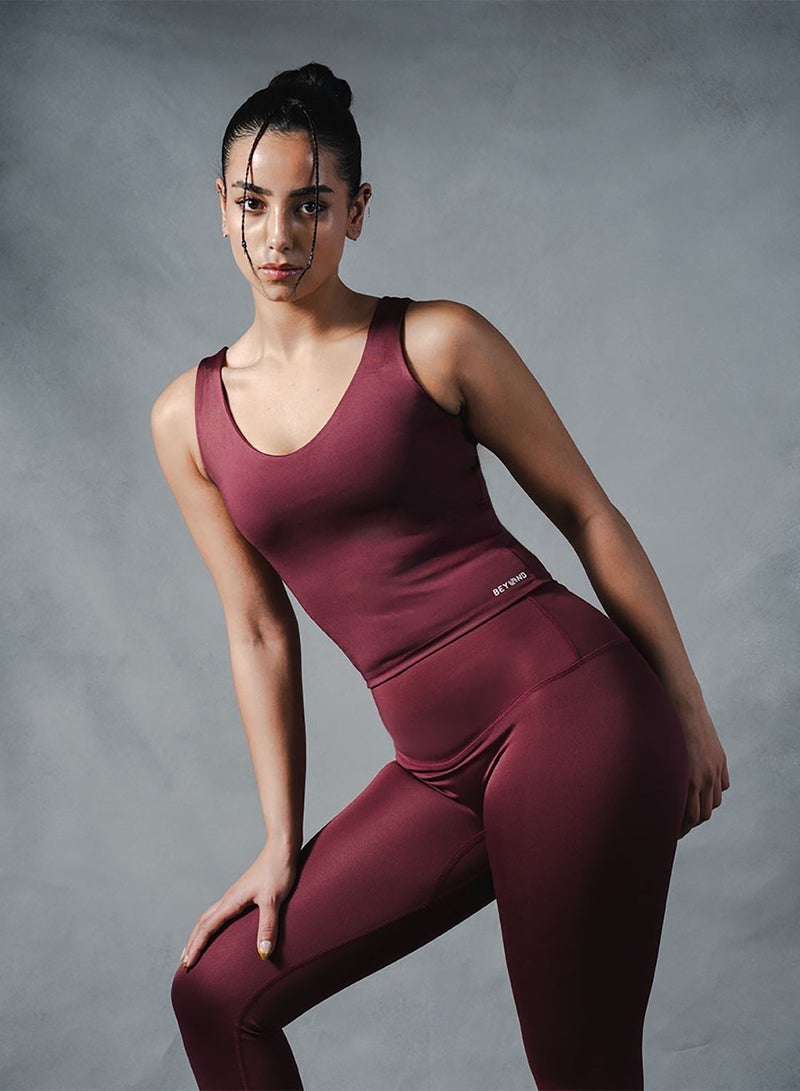 Beyond Sportswear Women's Burgundy Sleeveless Top - Image 3