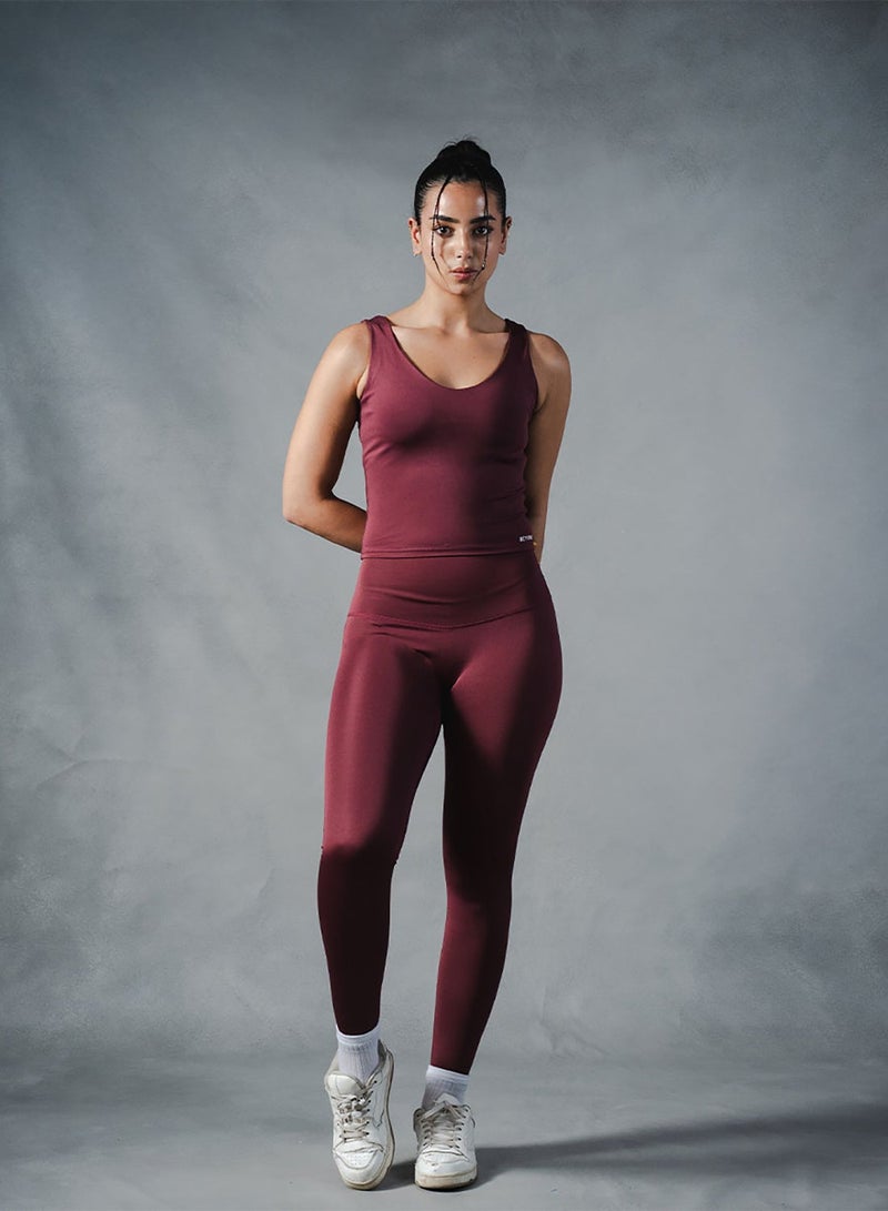 Beyond Sportswear Women's Burgundy Sleeveless Top - Image 1
