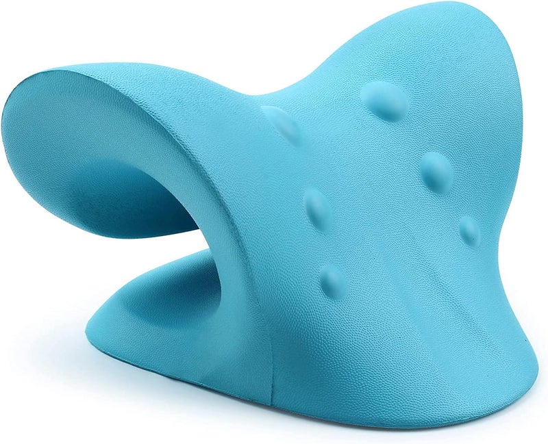 Persian Neck and Shoulder Relaxer, Cervical Traction Device for TMJ Pain Relief and Cervical Spine Alignment, Chiropractic Pillow Neck Stretcher(Blue) - Image 5