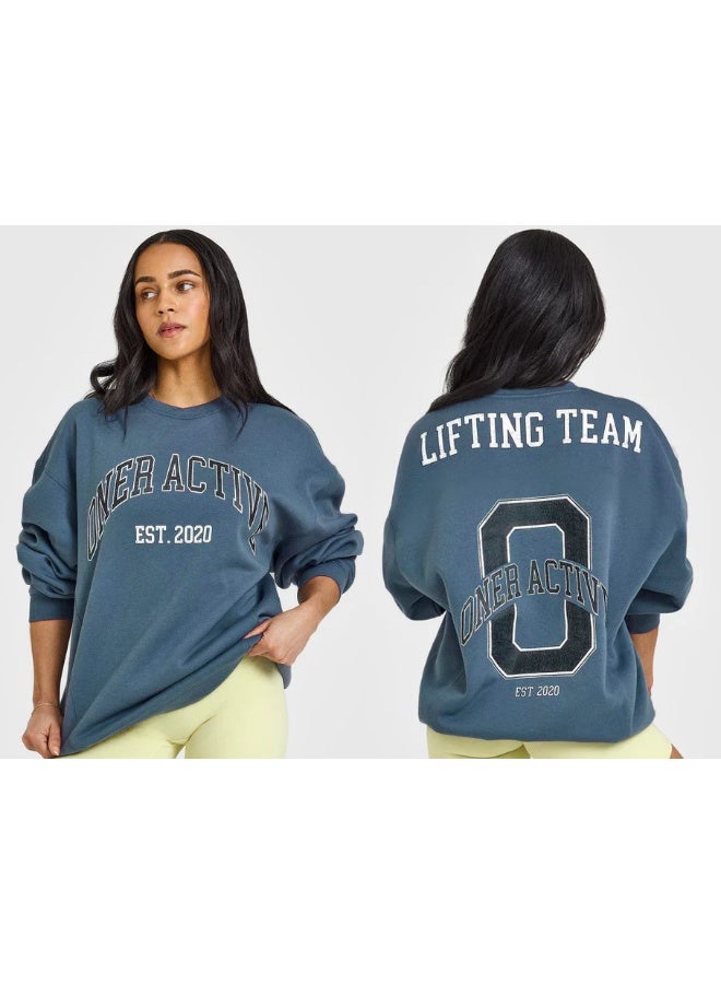 Oner Oversized Crew Neck Fleece Sweatshirt - Fashionable and Versatile