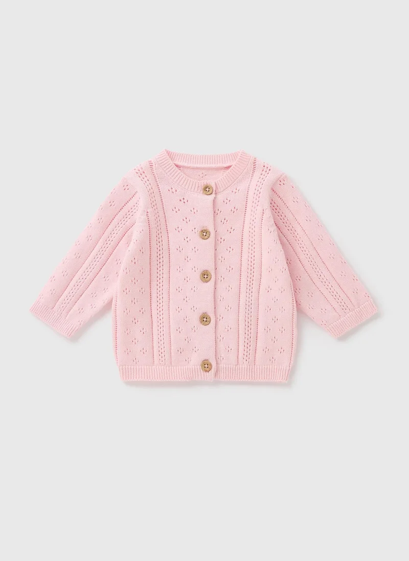 Matalan Baby Pink Stitch Cardigan