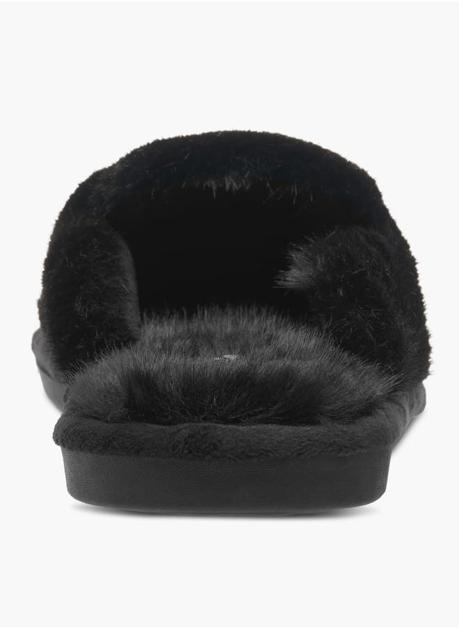Le Confort Womens Fur Textured Slip-On Bedroom Mules  - Image 4