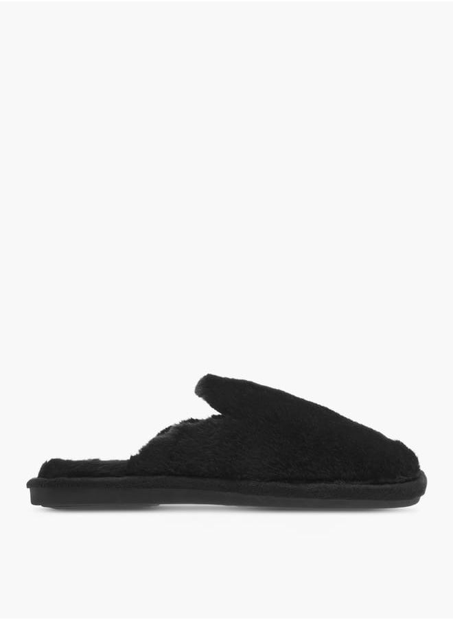Le Confort Womens Fur Textured Slip-On Bedroom Mules  - Image 1