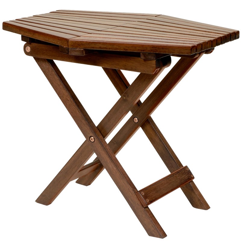 CleverMade Tamarack Folding Table - Outdoor Patio Furniture Accessory for Home Entertaining in the Patio, Backyard, and Deck, Cinnamon, Small - Image 1
