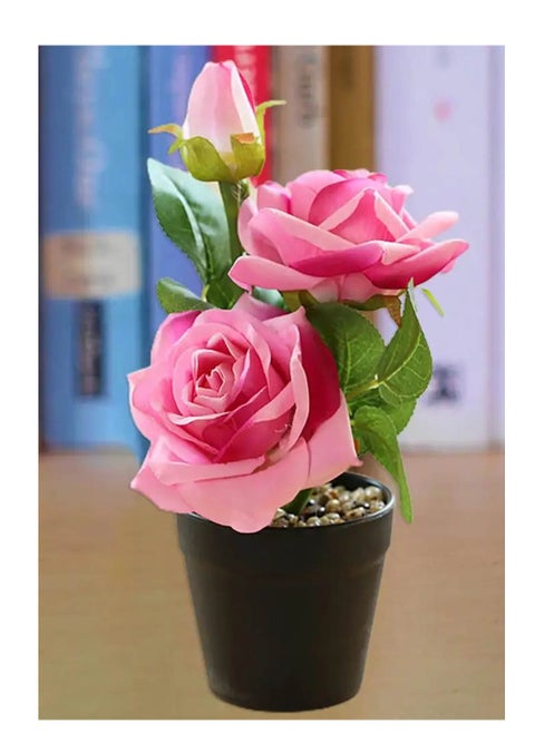 Artificial Flowers Pink Simulation of Natural Rose 30 cm