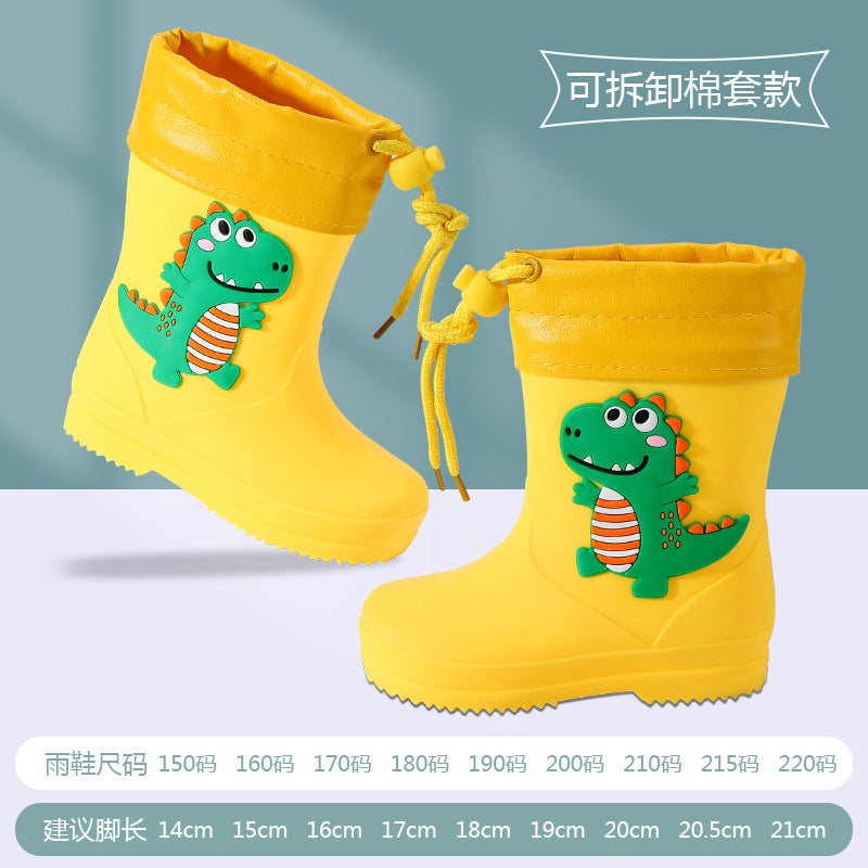 Children'S Rain Boots Boys And Girls Baby Children'S Rain Boots Non-Slip Waterproof Children'S Cartoon Necking Student Water Shoes - Image 1