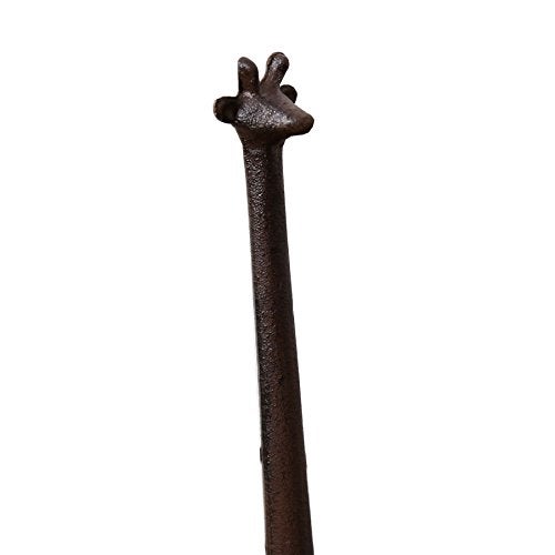 Ogrmar Cast Iron Giraffe Paper Holder Decorative Bathroom Toilet Paper Holder Stand 3.25 X 17.5 X 4.25 Inches (Brown) - Image 3