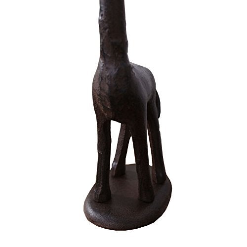 Ogrmar Cast Iron Giraffe Paper Holder Decorative Bathroom Toilet Paper Holder Stand 3.25 X 17.5 X 4.25 Inches (Brown) - Image 2