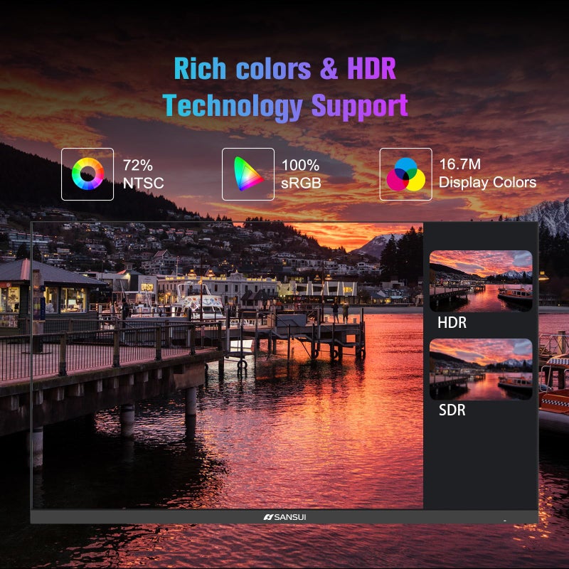 SANSUI Monitor 24 inch 100Hz Computer Monitorä¸¨FHD 1080P PC Monitorä¸¨HDMIä¸¨FreeSyncä¸¨HDRä¸¨Earphone Jackä¸¨ Ergonomic Tilt for Home and Office - Image 4