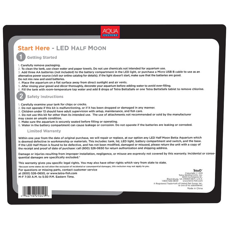 Tetra 1 Gallon Half Moon Small Fish Tank w/ Movable LED Light, For Betta & Gold Fish, Aquarium - Image 4