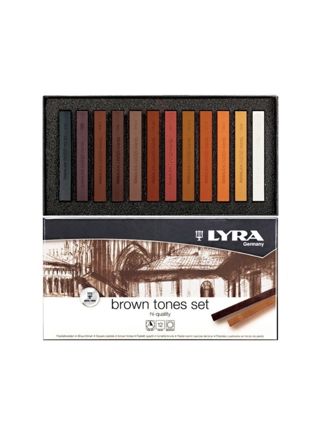 Lyra Pastels Brown Tones Set Of 12 Pcs