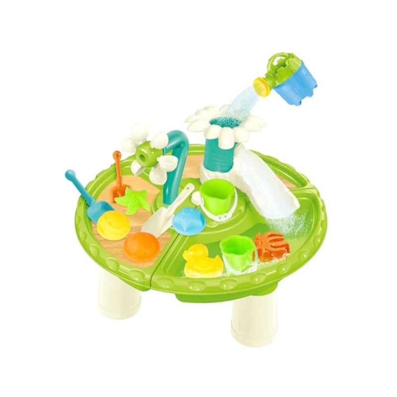 SOLARAE Sand and Water Table, Kids Water and Sand Activity Sensory Playset, 3 in 1 Outdoor Sand Water Play Table Beach Toys, Summer Outdoor Toys, Water Sensory Tables Beach Toys, for Toddlers Kids Boys Girls - Image 1