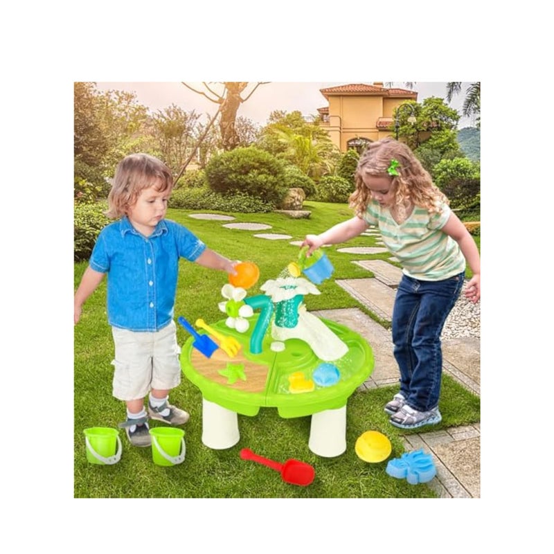 SOLARAE Sand and Water Table, Kids Water and Sand Activity Sensory Playset, 3 in 1 Outdoor Sand Water Play Table Beach Toys, Summer Outdoor Toys, Water Sensory Tables Beach Toys, for Toddlers Kids Boys Girls - Image 5