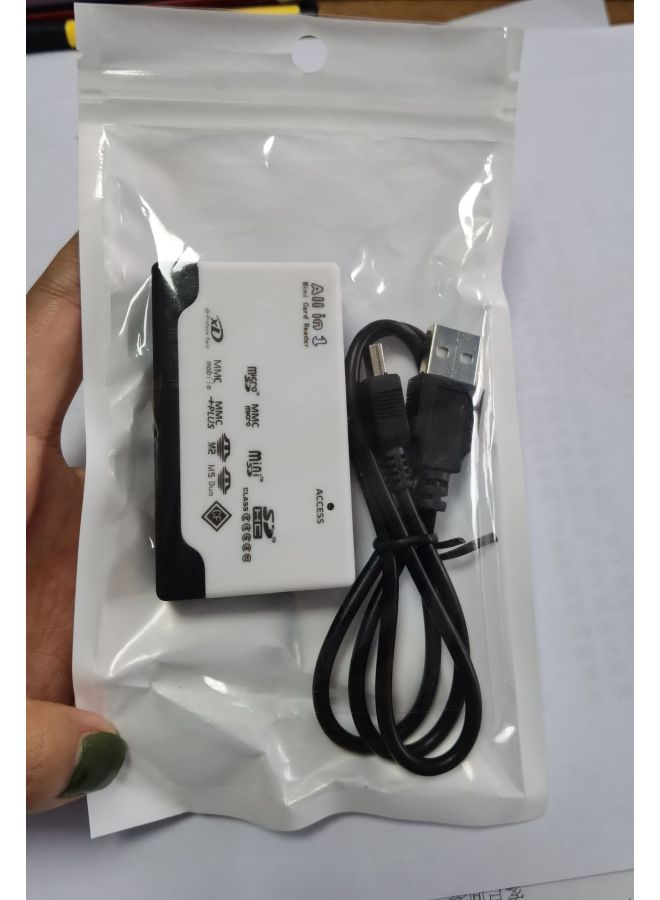 قارئ بطاقات متعدد الوظائف USB 2.0 للهواتف المحمولة - ستة في واحد (TF/CF/SD) مع صندوق حماية بكلمة مرور عالي السرعة - Image 1