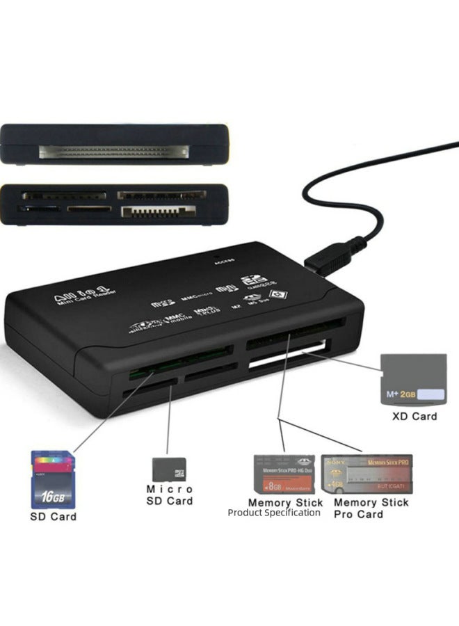 قارئ بطاقات متعدد الوظائف USB 2.0 للهواتف المحمولة - ستة في واحد (TF/CF/SD) مع صندوق حماية بكلمة مرور عالي السرعة - Image 2