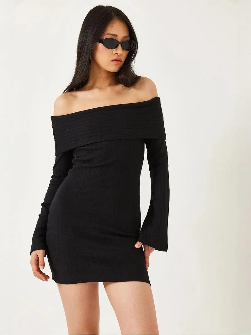 Bianco Lucci LUCCI Off Shoulder Slim Fit Mini Dress