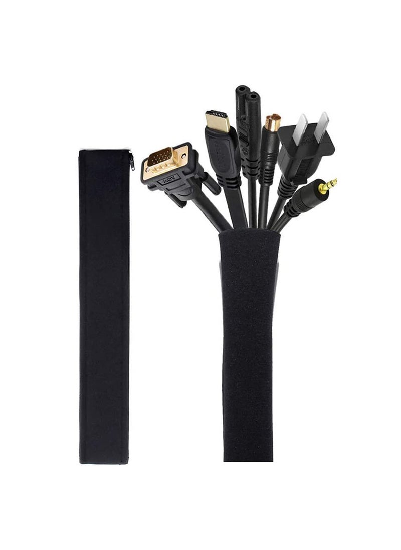 JOTO JOTO Cable Management Sleeve 1920 inch Flexible Cable Sleeve Wrap Cover Organizer 2 Piece  - Image 1