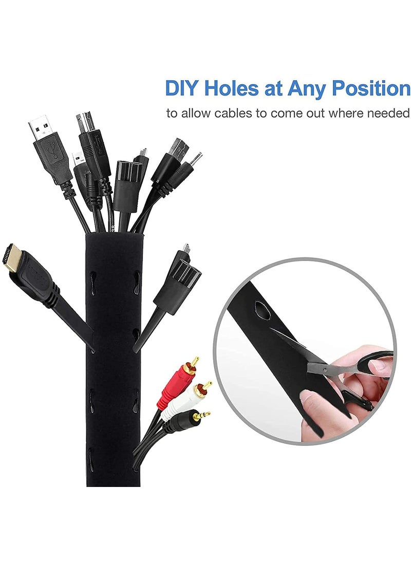 JOTO JOTO Cable Management Sleeve 1920 inch Flexible Cable Sleeve Wrap Cover Organizer 2 Piece  - Image 5