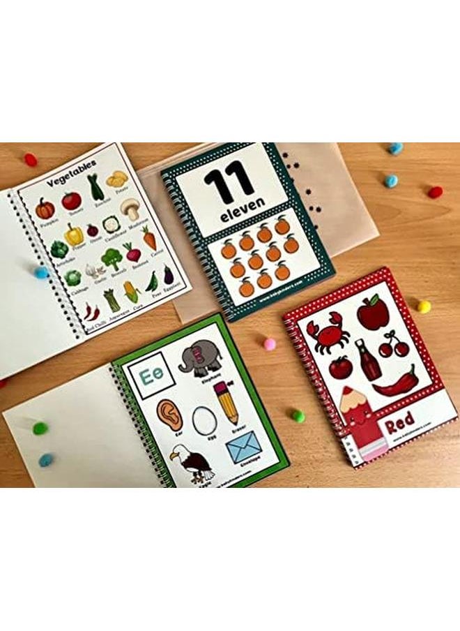 Toddlearner - English Pre School Learning Bundle For Kids. Learn Letters Numbers Colors Shapes And Many More Kindergarten Topics. Set Of 4 Books - Image 1