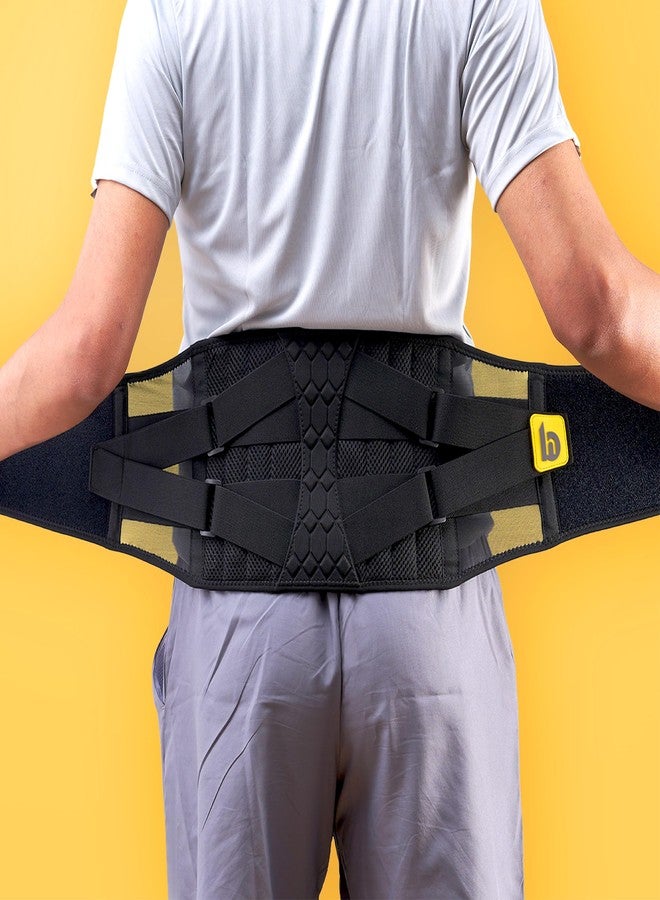 betterhood Premium LS Back Support Belt for Back Pain, Orthopedic Waist Support | EasyMove StableMax Design with 8 Stabilizers, Central Rigid Contour, Light AeroMesh, Adjustable Compression (Size XL) - Image 2