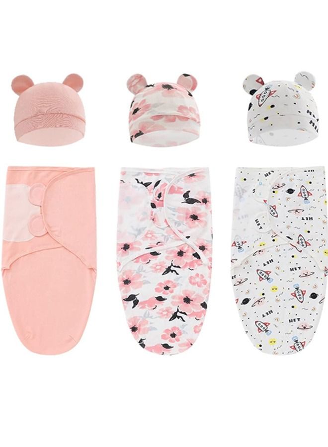 بيوينتي 3 حزمة بطانية طفل رضيع طفل رضيع طفل رضيع طفل رضيع فتاة حزمة القطن الخالص 100 ٪ - Image 1