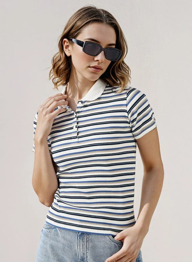 2Xtremz 2Xtremz Striped Polo T-shirt