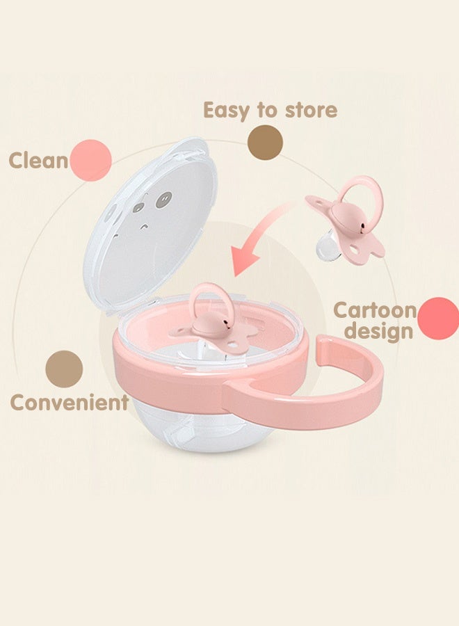 سوبر زي يوث حقيبة تخزين مصاصة الأطفال ، حامل مصاصة كرتوني شفاف مع خطاف ، صندوق مصاصة خفيف الوزن مقاوم للغبار لحديثي الولادة ، حاوية مهديء محمولة للسفر والاستخدام اليومي - Image 2