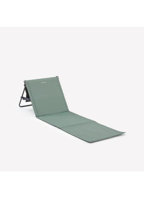 Fold-down camping and beach mat, with reclining backrest