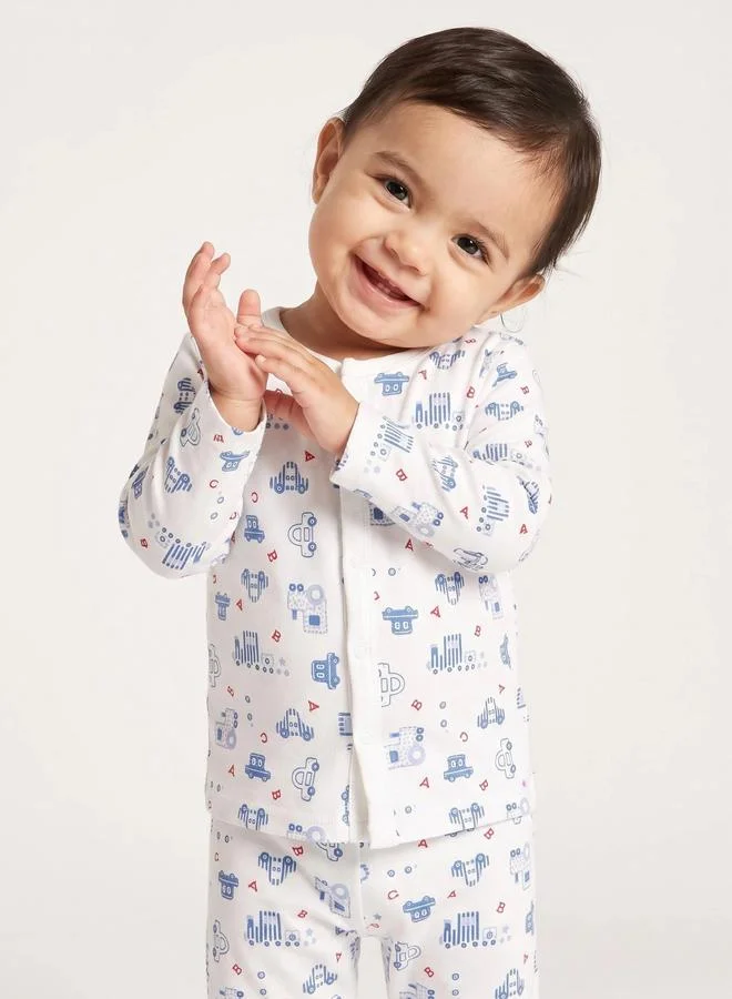 ستايلي Baby Boy Cotton Long Sleeve Top and Pyjama Set