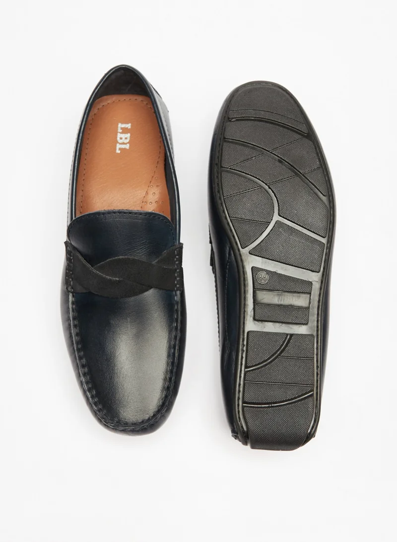 LBL by Shoexpress Mens Cross Strap Detail Slip On Moccasins By Shoexpress