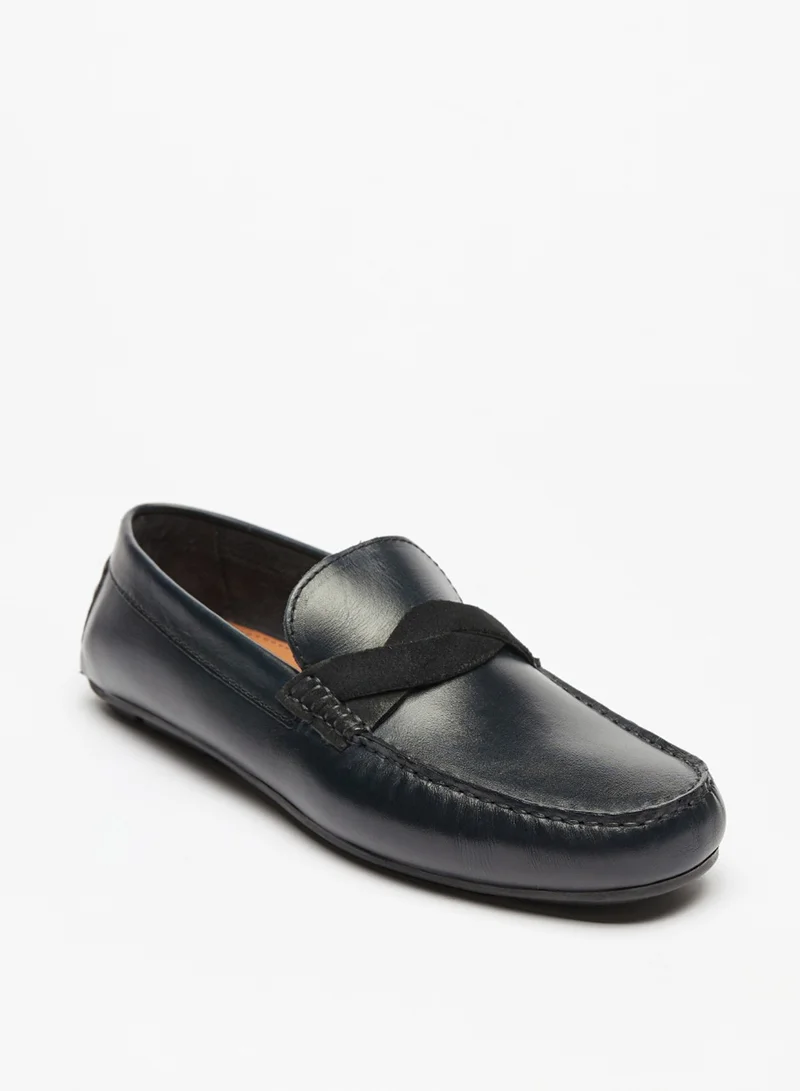LBL by Shoexpress Mens Cross Strap Detail Slip On Moccasins By Shoexpress