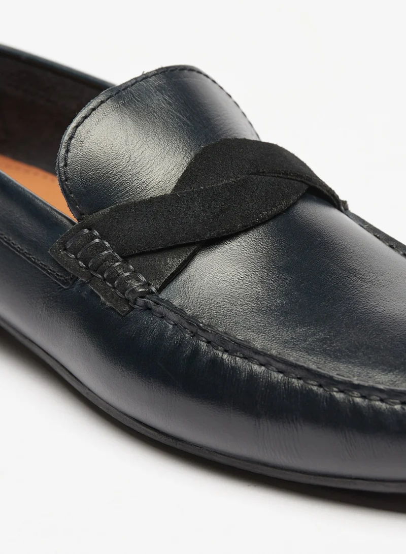 LBL by Shoexpress Mens Cross Strap Detail Slip On Moccasins By Shoexpress