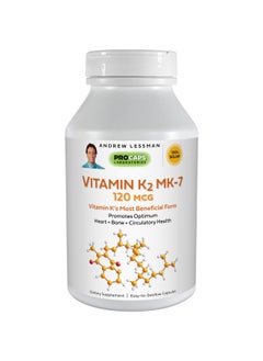 Andrew Lessman ANDREW LESSMAN Vitamin K2 MK7 120 mcg 60 Softgels - Essential for Healthy Calcium Utilization, Promotes Optimum Skeletal, Heart and Arterial Health. No Additives. Small Easy to Swallow Softgels  - Image 1