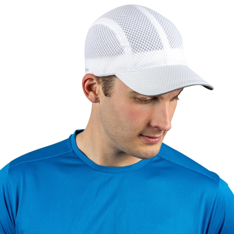 TrailHeads Performance Mens Running Hat - Lightweight, Quick Dry Workout Hats for Men - Athletic Sports Cap for Tennis, Gym White - Image 1