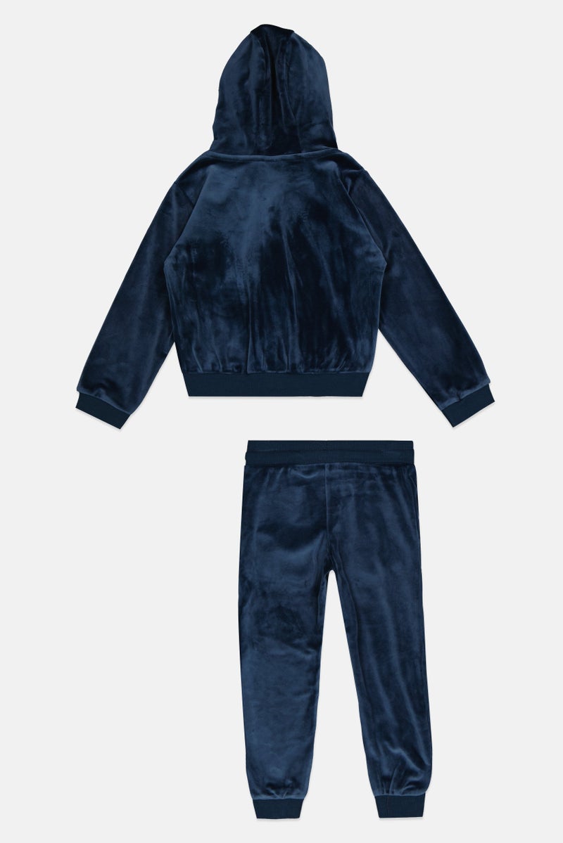 Ellesse Toddlers Girl 2 Pcs Brand Logo Sweatshirt And Sweatpants, Navy - Image 2