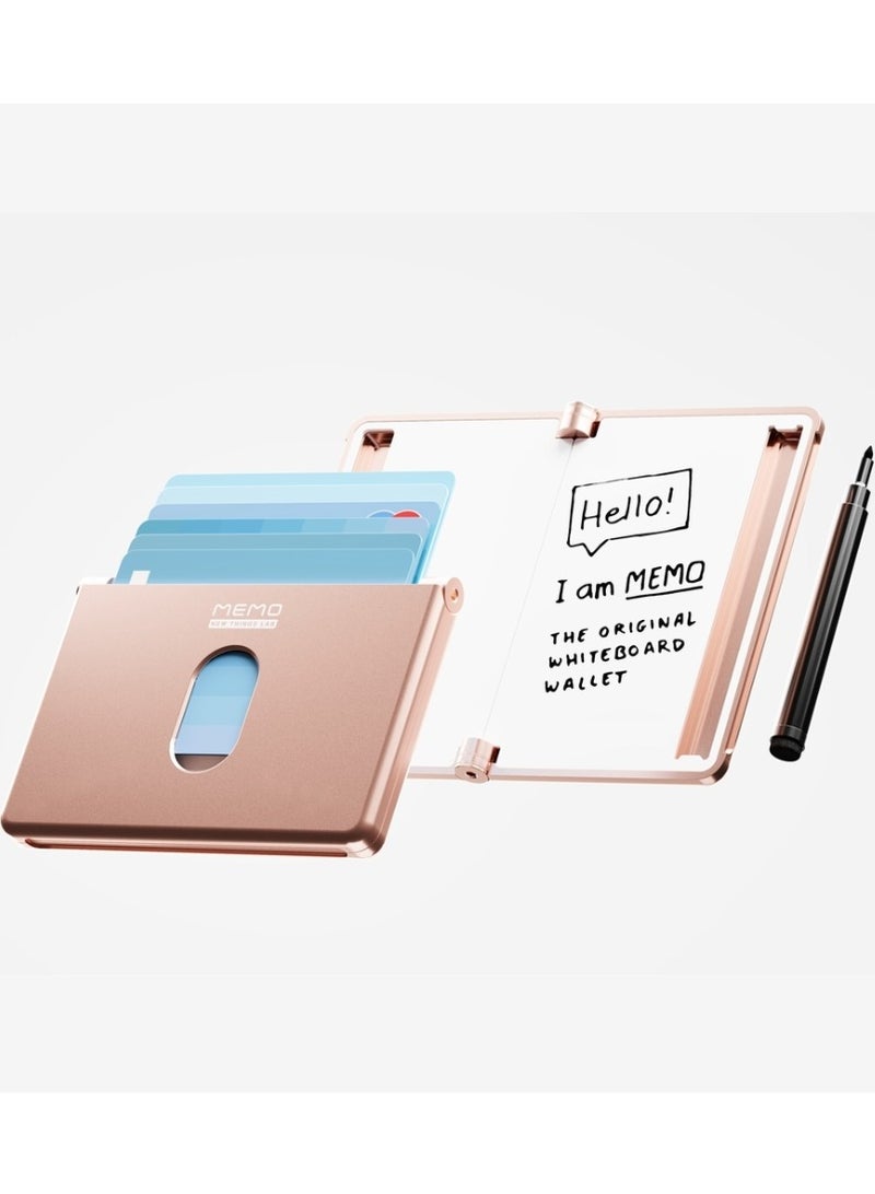 New Things Lab Memo RFID-Blocking Whiteboard Wallet – Gilded Rose | Slim, Durable, and Innovative Everyday Carry