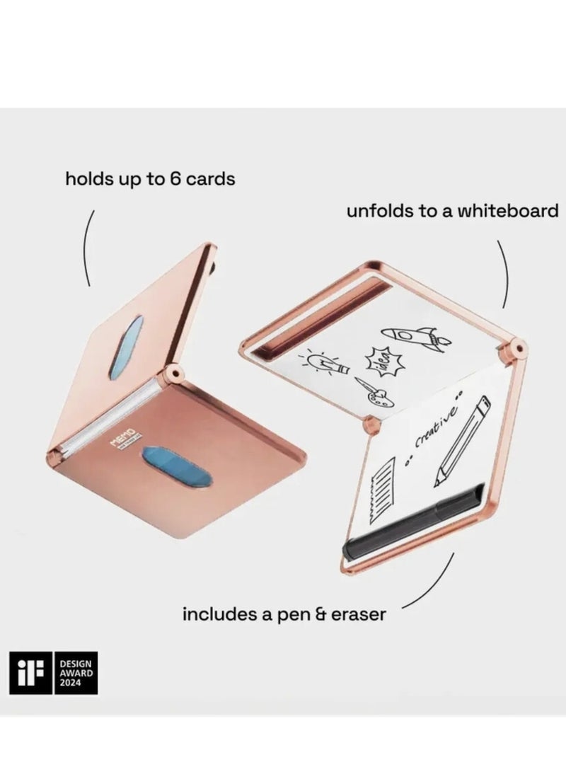 New Things Lab Memo RFID-Blocking Whiteboard Wallet – Gilded Rose | Slim, Durable, and Innovative Everyday Carry