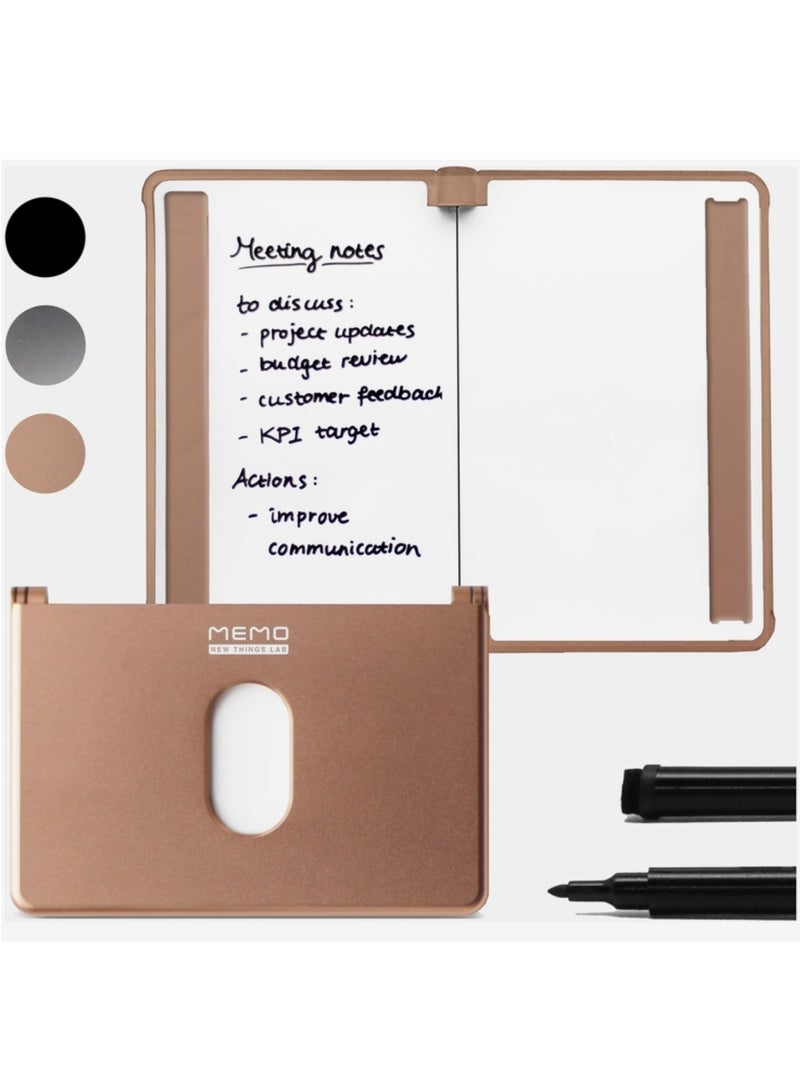 New Things Lab Memo RFID-Blocking Whiteboard Wallet – Gilded Rose | Slim, Durable, and Innovative Everyday Carry