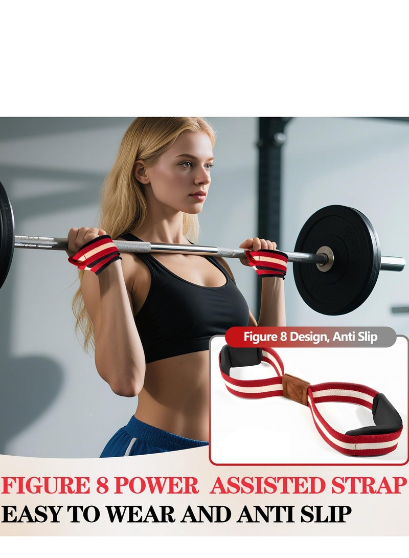 Figure 8 Lifting Straps,Lifting Straps for Deadlift with Padded Wrist Protection,DeadLift Wrist Strap for Pull-ups,Bodybuilding & Strength Training - Image 3