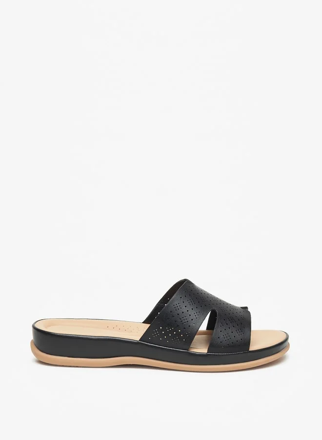 Le Confort Women's Lazer Cut Detail Slip-On Sandals