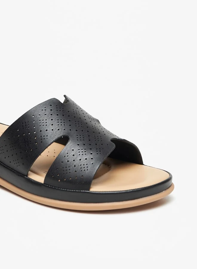 Le Confort Women's Lazer Cut Detail Slip-On Sandals