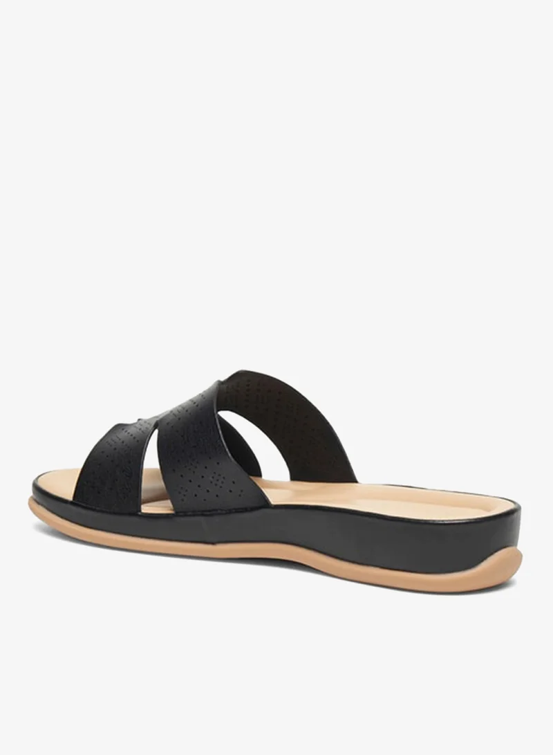 Le Confort Women's Lazer Cut Detail Slip-On Sandals