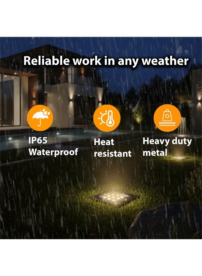 alfriday ألفرايدي إضاءة أرضية مربعة مدمجة | 12 واط LED، IP65، حواف من الفولاذ المقاوم للصدأ - Image 4