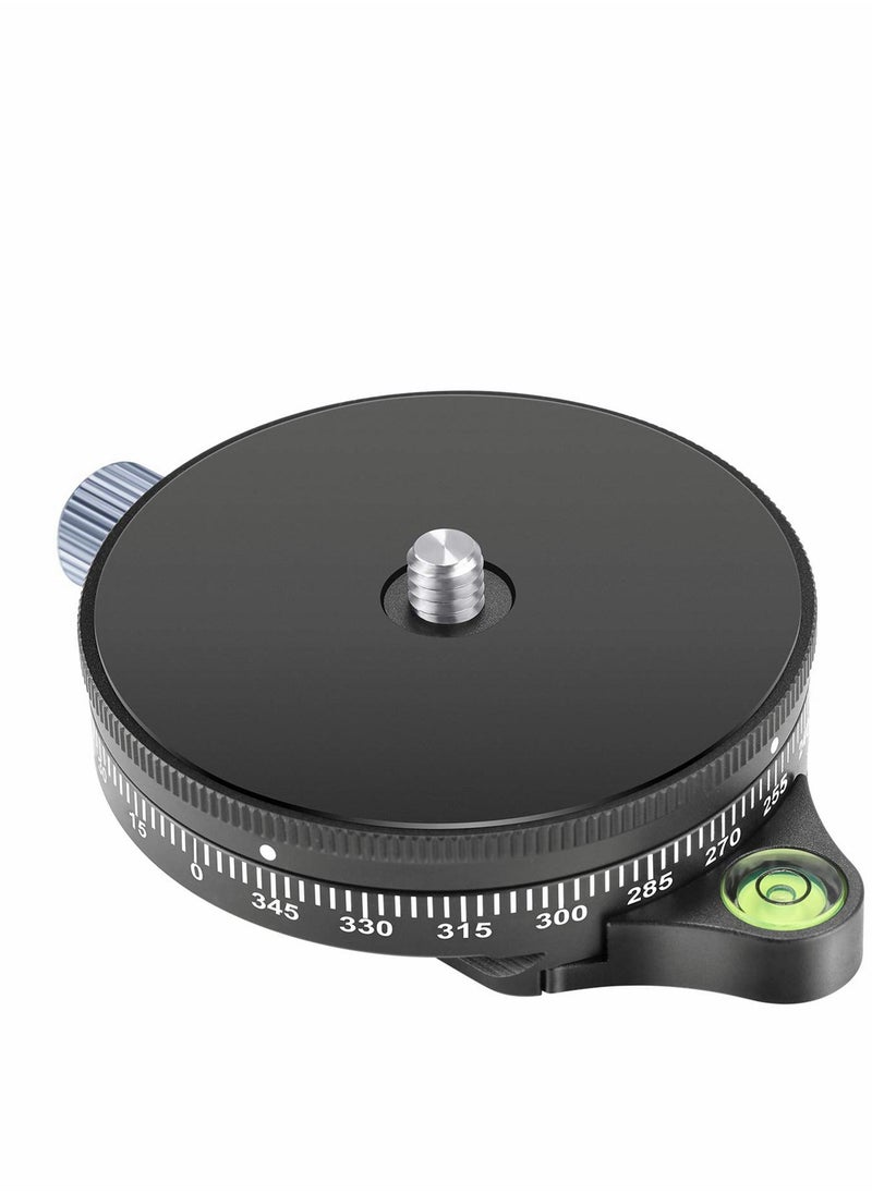 Y&D - Camera Panoramic Panning Base with Arca Swiss Style Plate, 3/8" Screw Aluminum Alloy Black Panorama Tripod Head Bubble Level for Monopod DSLR Cameras, Load Capacity 22 LBS - Image 1