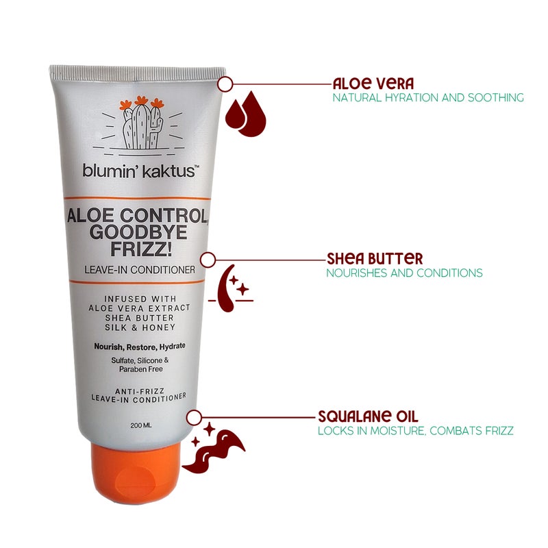 بلومن كاكتس ليف إن Blumin’Kaktus Aloe Control, Goodbye Frizz! – ترطيب وتقليل الهيشان، 200 مل - Image 2