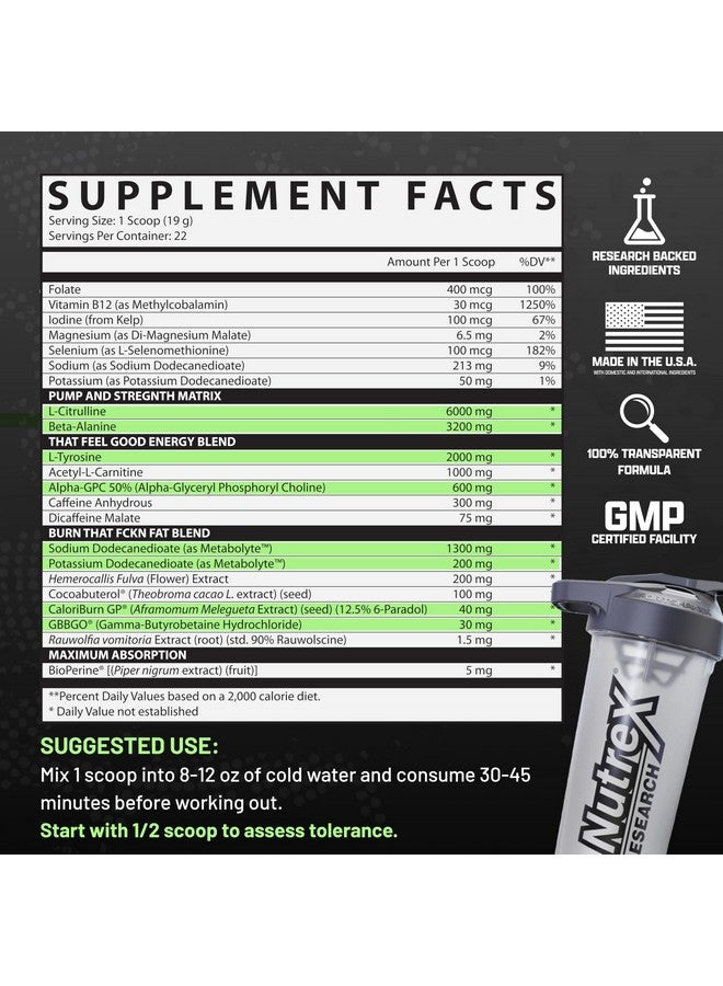 Nutrex Research مكمل نوتريكس أوتلِفت بيرن قبل التمرين للطاقة والتركيز والقدرة على التحمل | ميتابوليت، إل-سيترولين، بيتا ألانين وكافيين | تركيبة حرارية للأداء (22 حصة، موي تويست) - Image 4