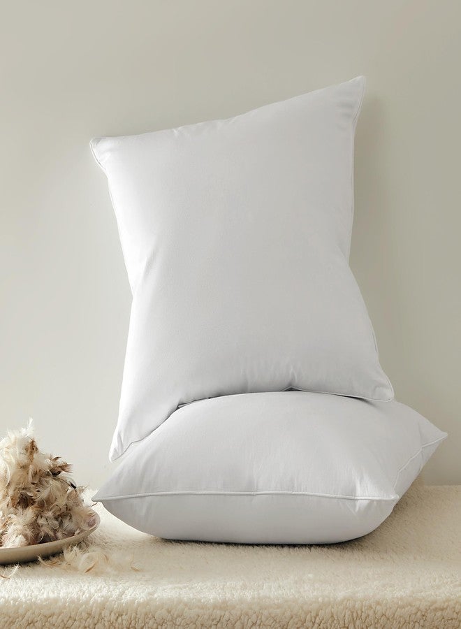 SLEEP ZONE Throw Pillows Insert 18x18(Pack of 2, White), Down Feather Throw Pillow Insert for Sofa, Bed and Couch, Decorative Pillows, 100% Skin-Friendly Cotton Cover - Image 1